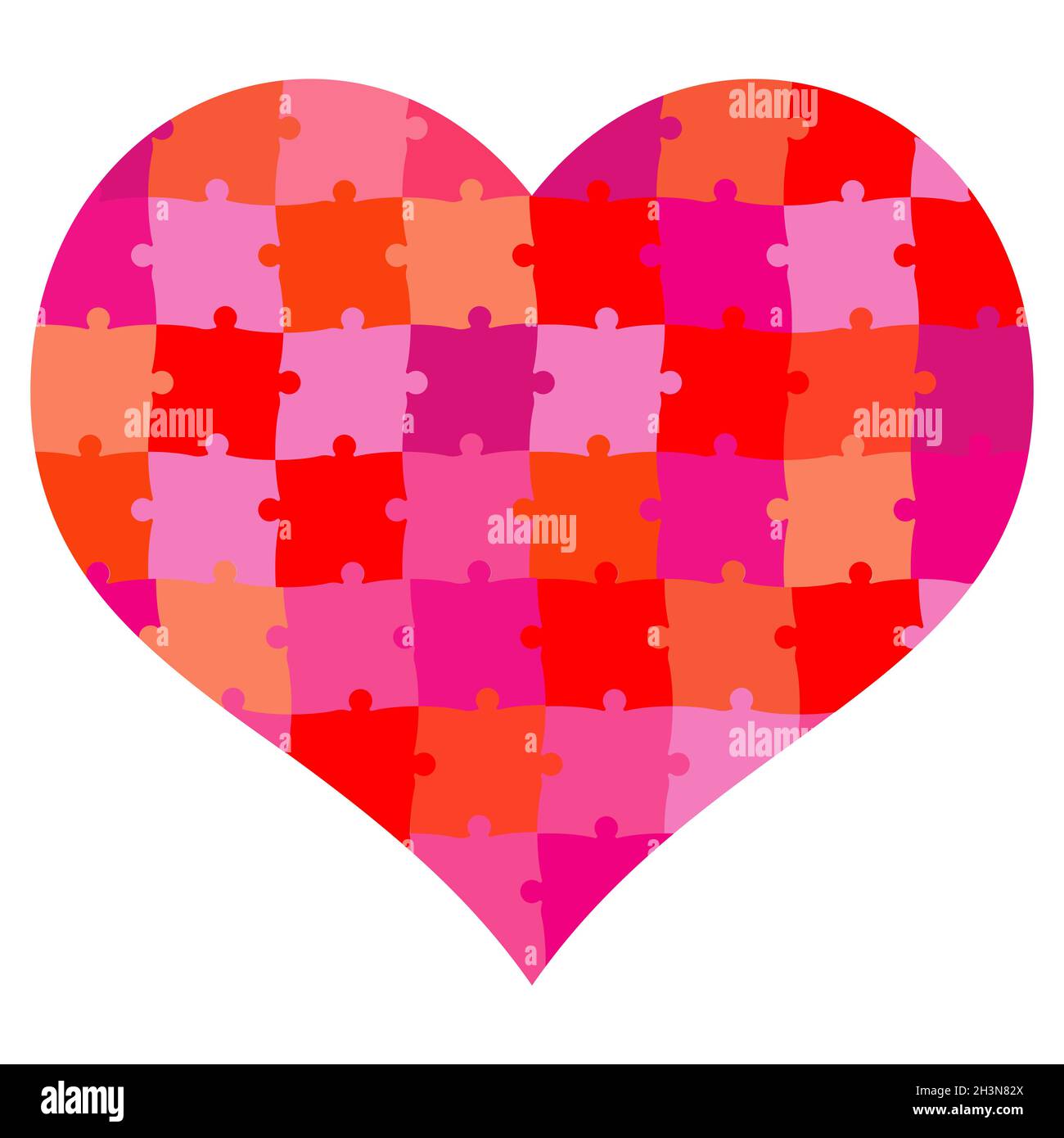 Herz Form Puzzle rot-Vektor-Illustration Stockfoto