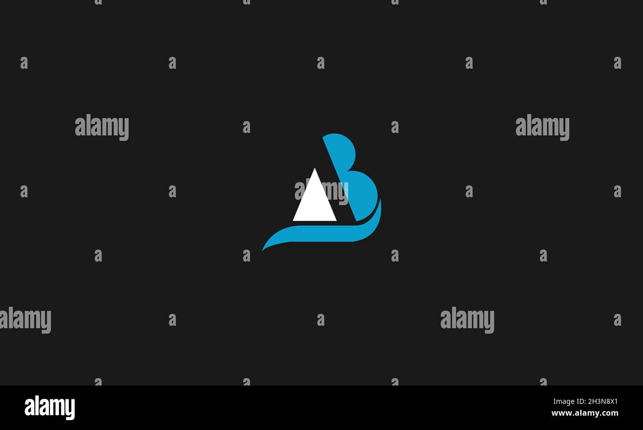 BUCHSTABEN AB-LOGO-DESIGN MIT NEGATIVEM PLATZEFFEKT FÜR DIE ILLUSTRATION Stock Vektor
