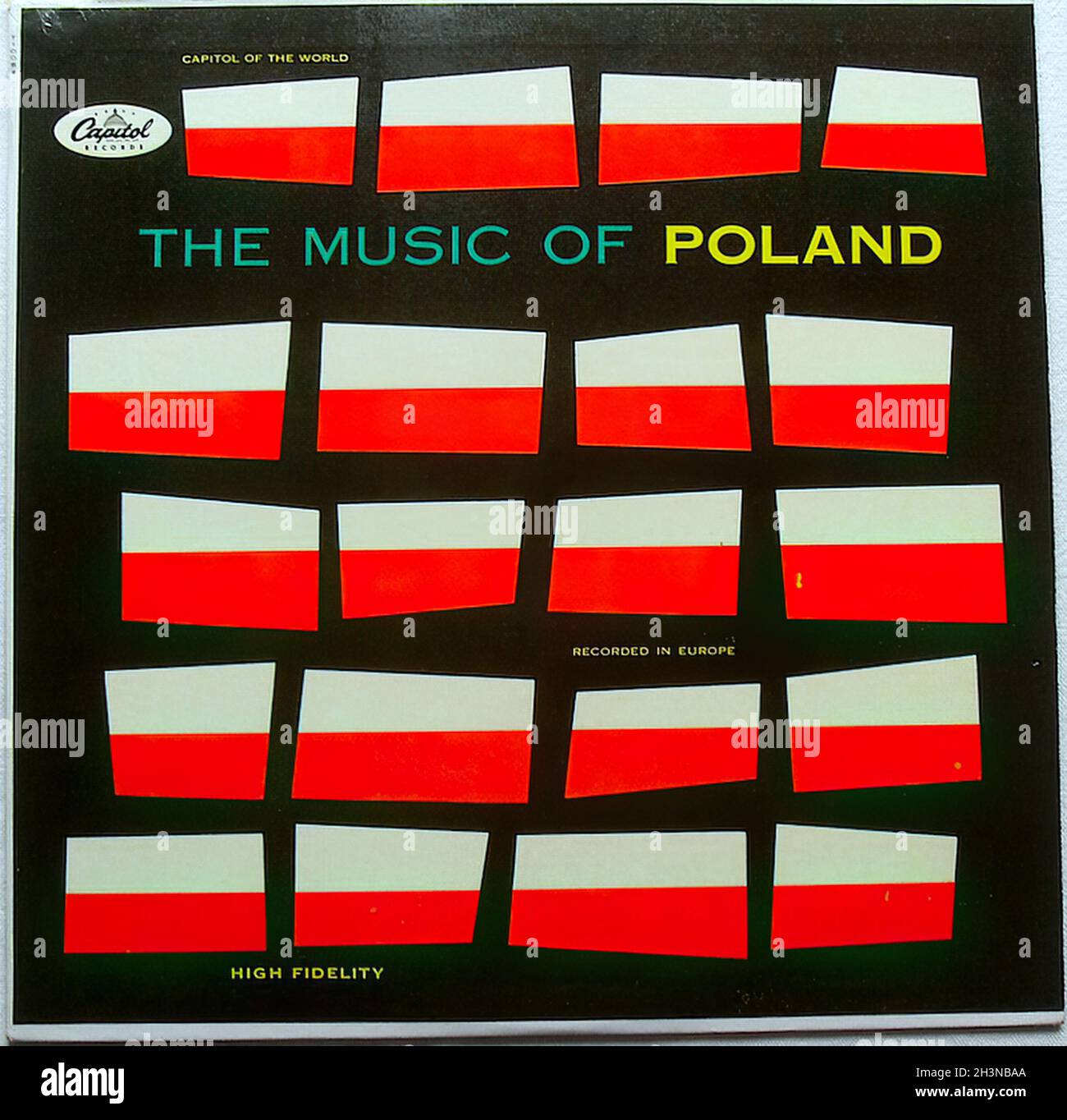 1960s The Music of Poland Graphic Mod Cover LP Record Design Original Vintage Album Vinyl Stockfoto