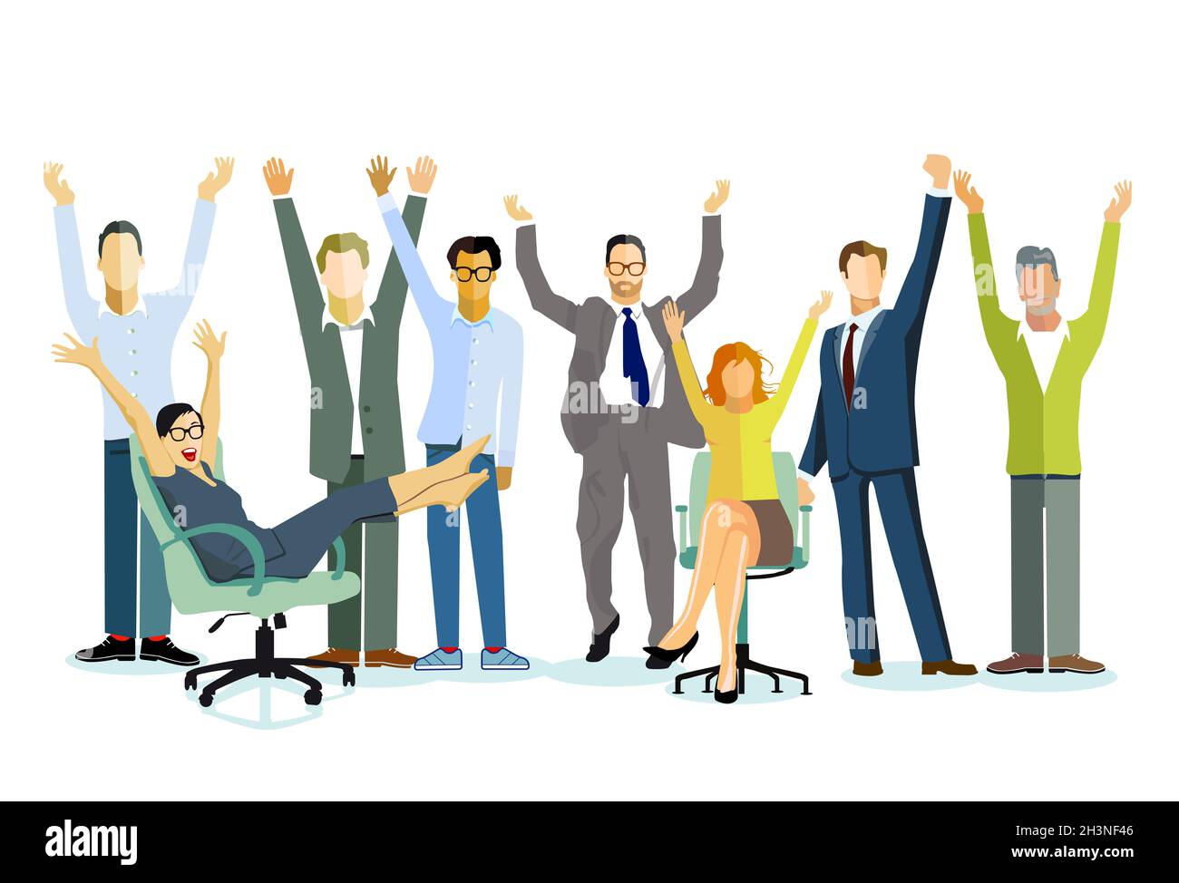 Fröhliche Geschäftsgruppe in der Gemeinschaft - Stockfoto