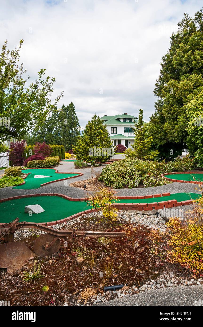 Olson Mansion und Golfplatz in Lake Wilderness, Washington. Stockfoto