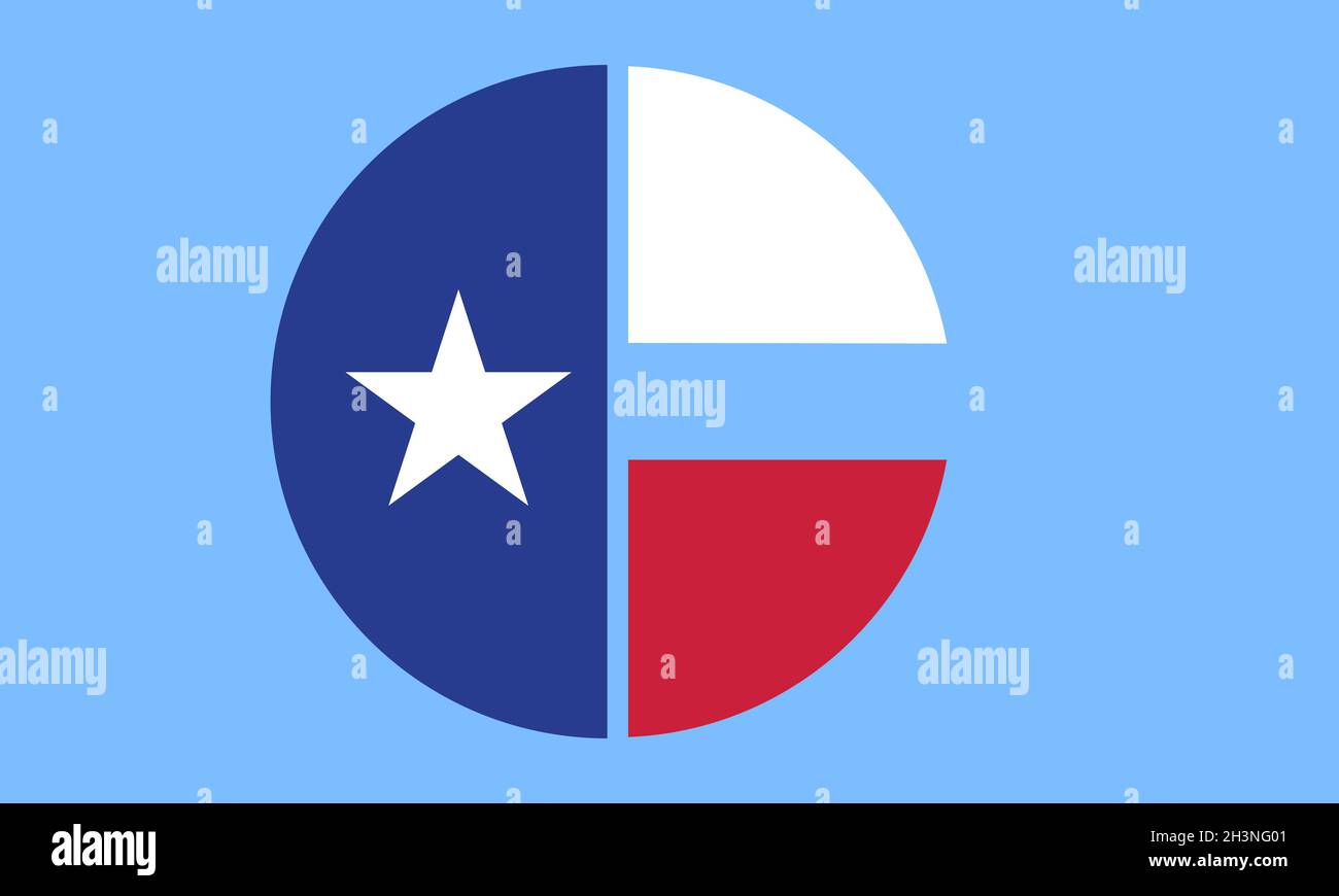 Draufsicht auf die Grafschaft Collin, Texas Flagge, USA kein Fahnenmast. Ebenendesign, Layout. Hintergrund markieren Stockfoto