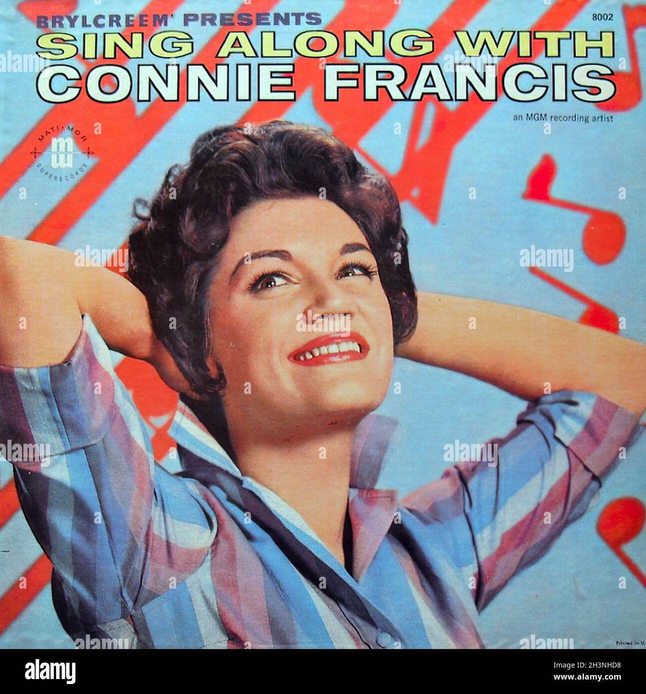 1961 Sing zusammen mit Connie Francis Bryllcreem präsentiert LP Record Album Original Vintage Vinyl A Stockfoto