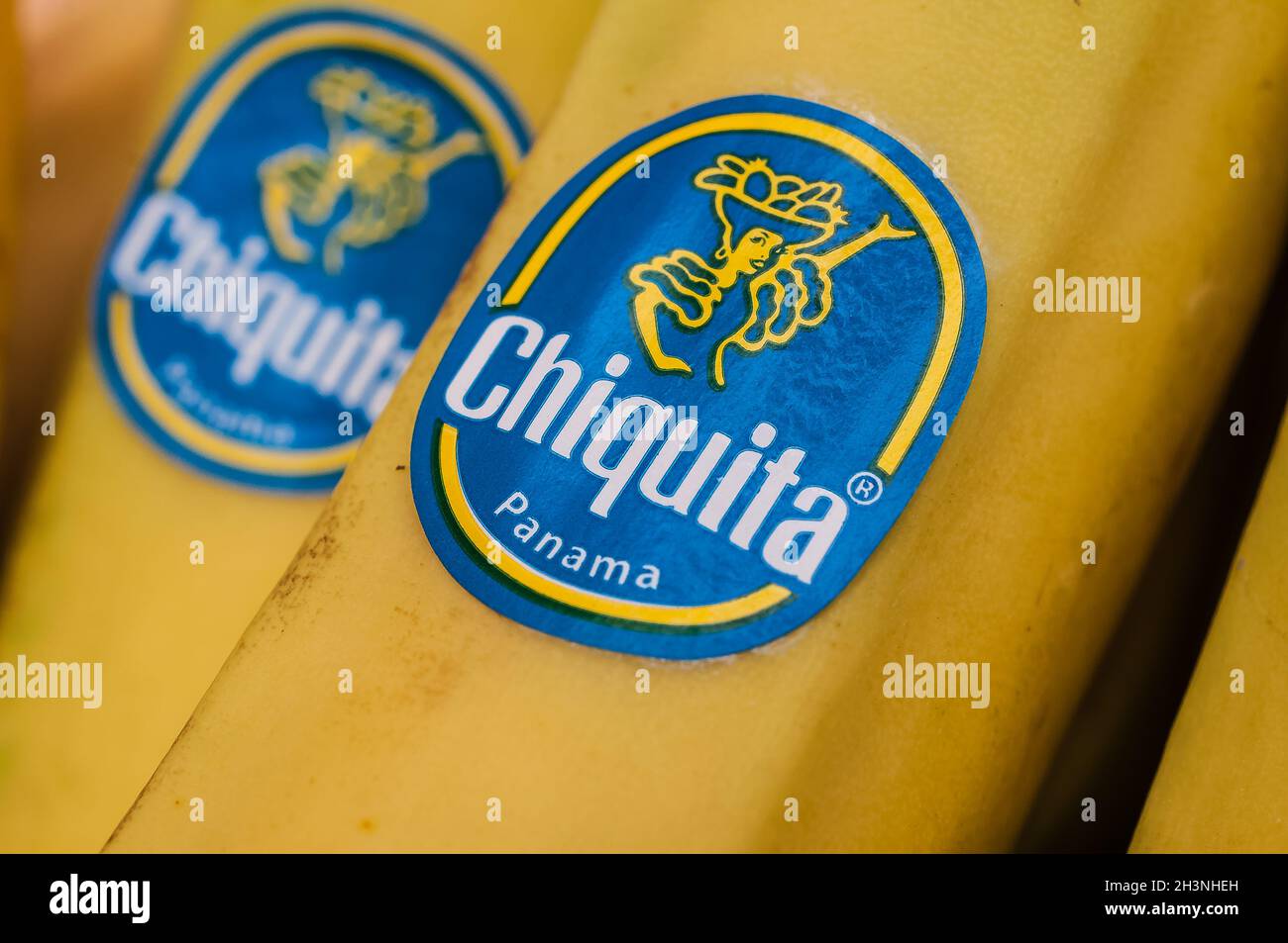 Supermarkt Chiquita bananen Stockfoto