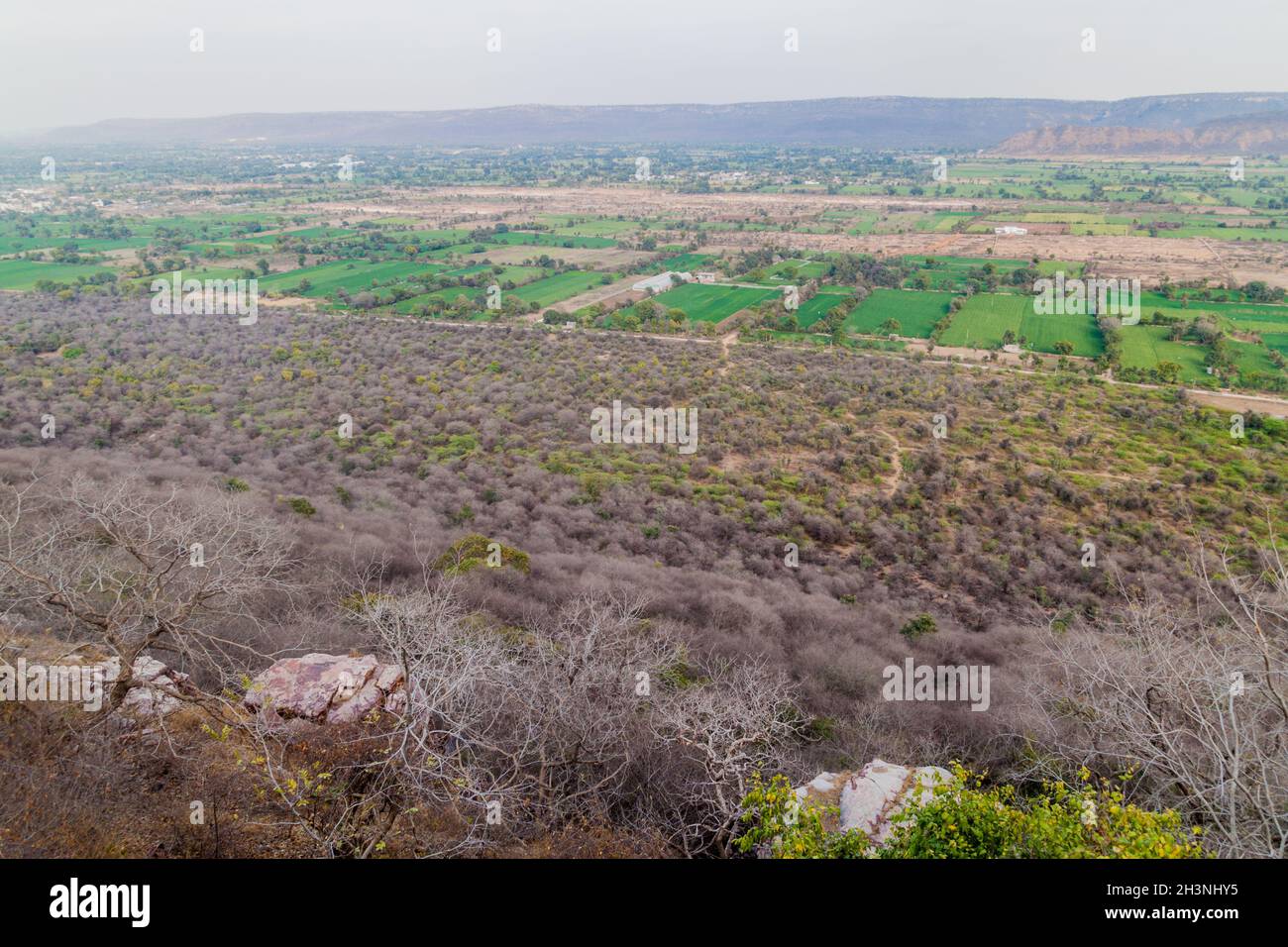 Landschaftsansicht von Chittor Fort in Chittorgarh, Rajasthan Staat, Indien Stockfoto