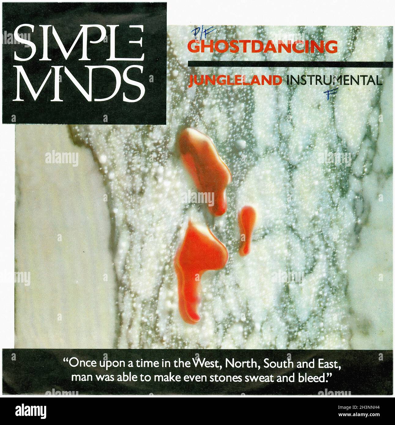 Vintage Vinyl Recording - Simple Minds - Ghostdance- D - 1986 02 Stockfoto