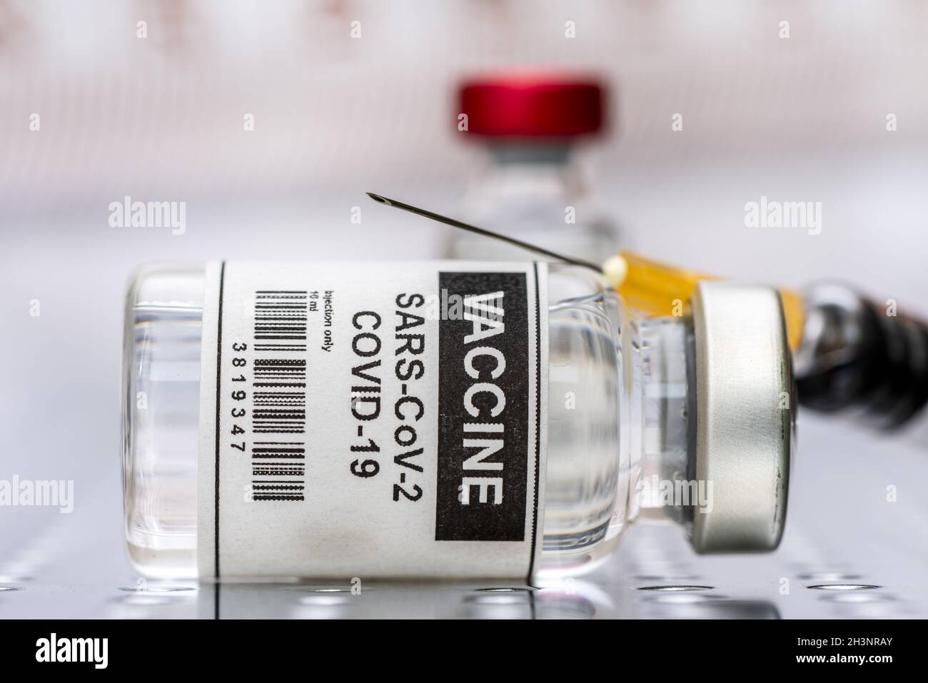 Impfstoff gegen Covid-19-Virusinfektion Stockfoto