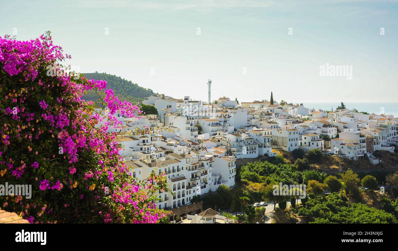 Frigiliana, schönes Dorf in der Nähe von Nerja. Provinz Malaga, Andalusien, Spanien Stockfoto