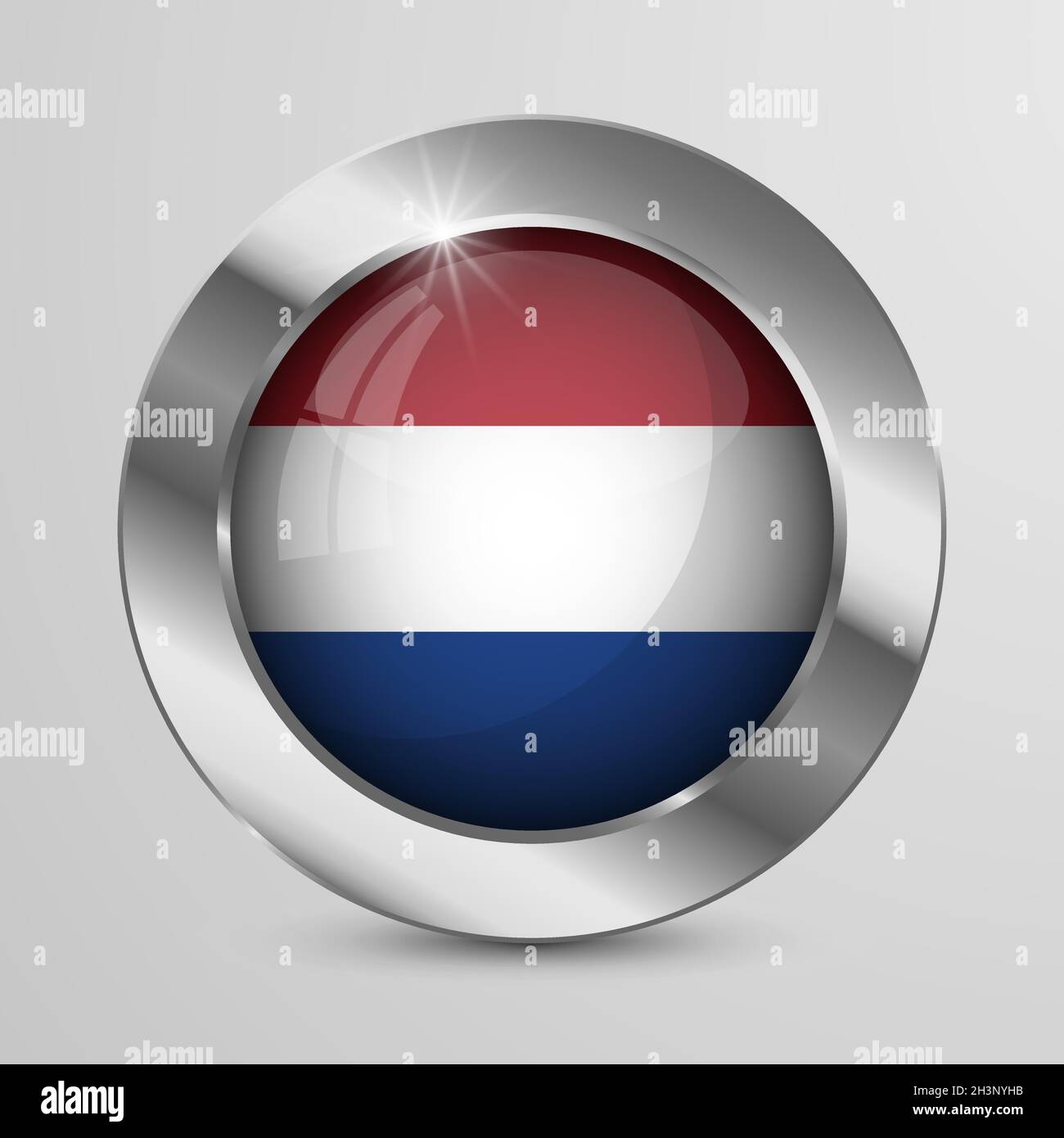 EPS10 Vector Patriotic-Knopf mit den Farben der Niederlande. Ein Element der Wirkung für die Verwendung, die Sie daraus machen möchten. Stock Vektor