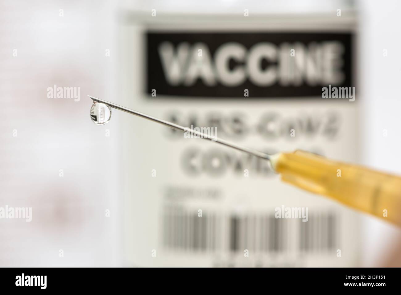 Impfstoff gegen Covid-19-Virusinfektion Stockfoto