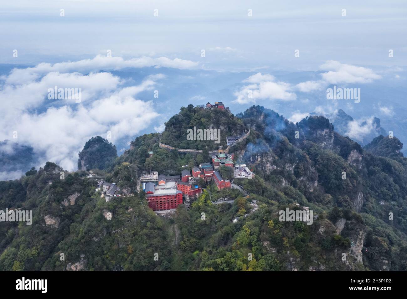 Luftaufnahme der wudang-Berglandschaft Stockfoto