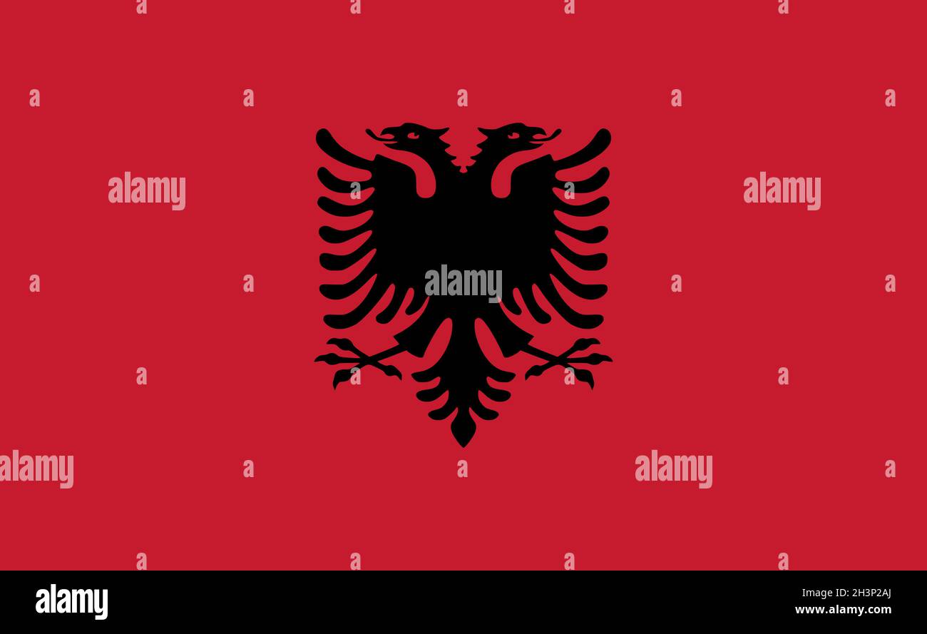 Albanien Nationalflagge in genauen Proportionen - Vektor Stockfoto