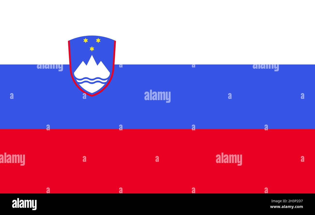 Slowenische Nationalflagge in exakten Proportionen - Vektor Stockfoto