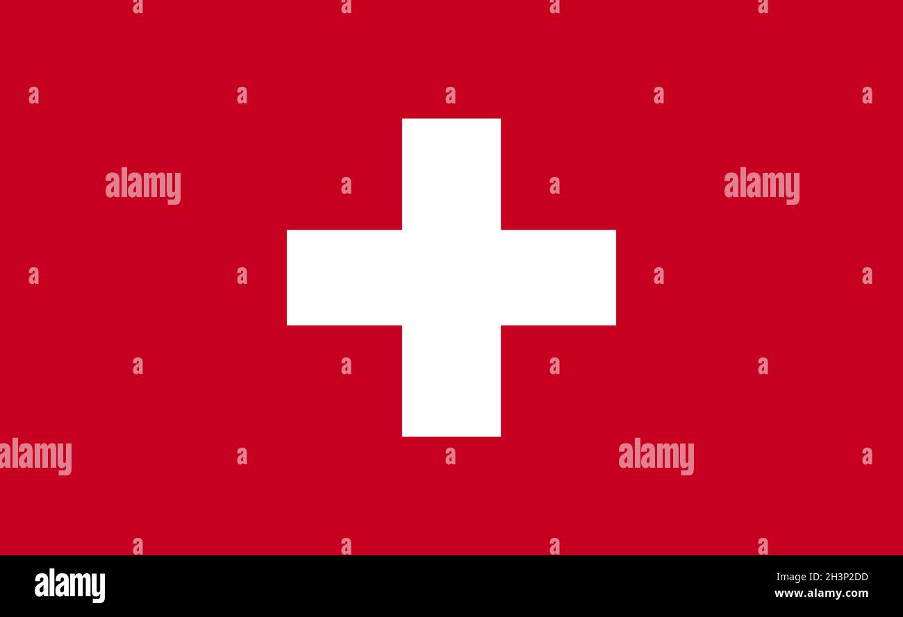 Schweizer Nationalflagge in exakten Proportionen - Vektor Stockfoto