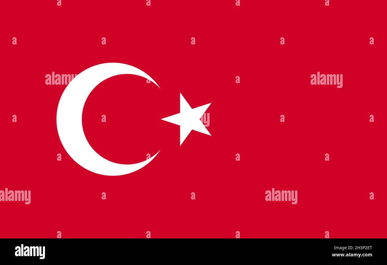 Türkei Nationalflagge in exakten Proportionen - Vektor Stockfoto