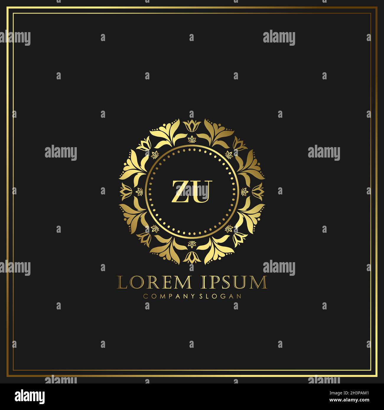 ZU Initial Letter Luxury Logo Vorlage in Vektor für Restaurant, Royalty, Boutique, Cafe, Hotel, Wappentisch, Schmuck, Mode und andere Vektorgrafik Stock Vektor
