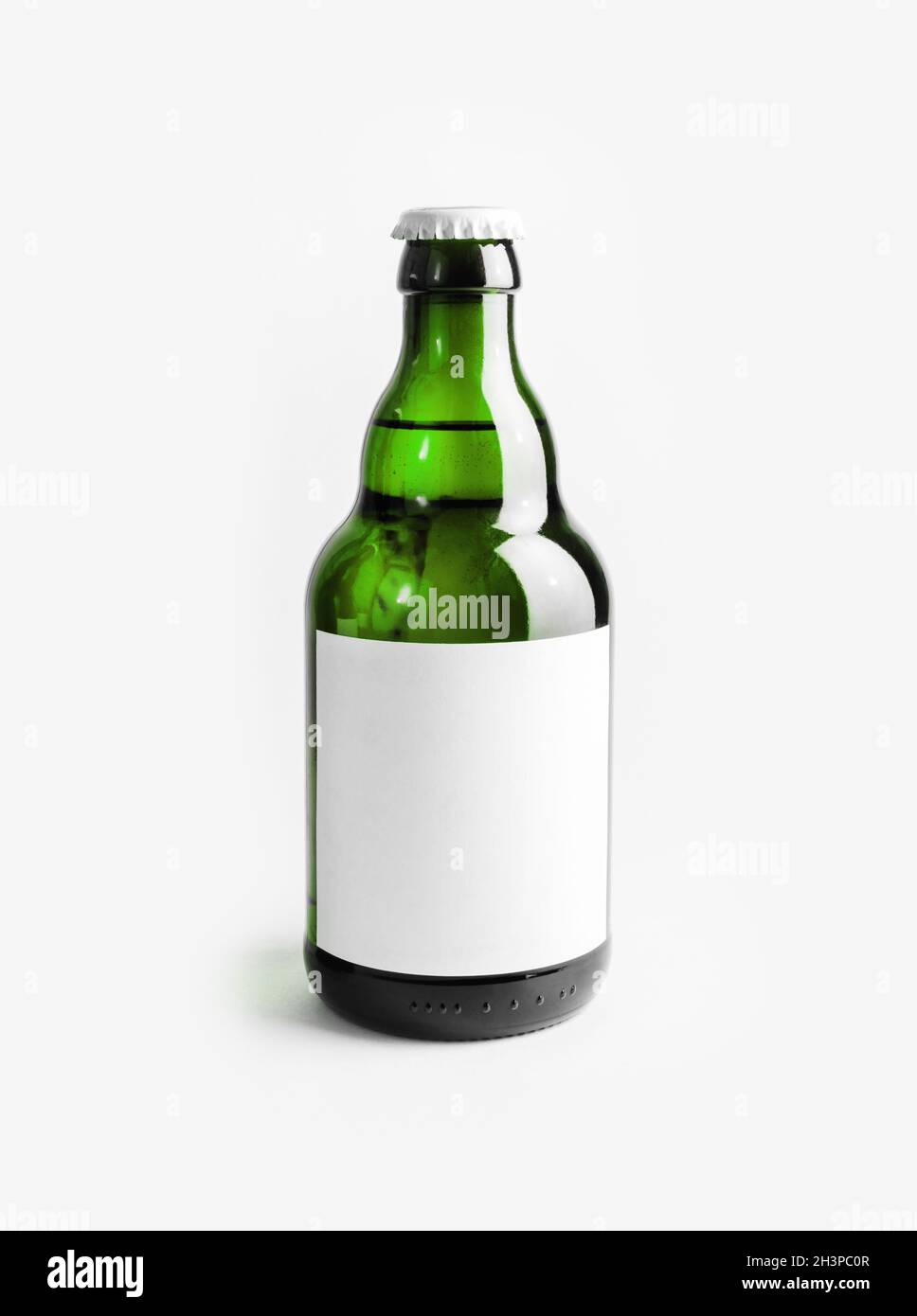 Grüne Bierflasche Stockfoto