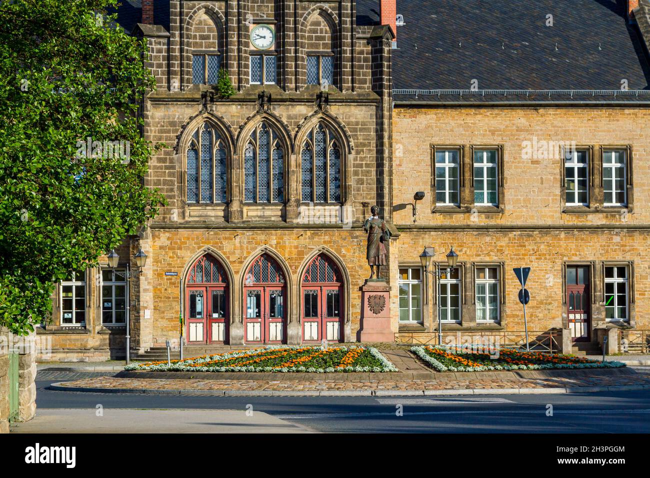 Eindrücke vom Bahnhof Quedlinburg, der Weltkulturerbestadt Stockfoto