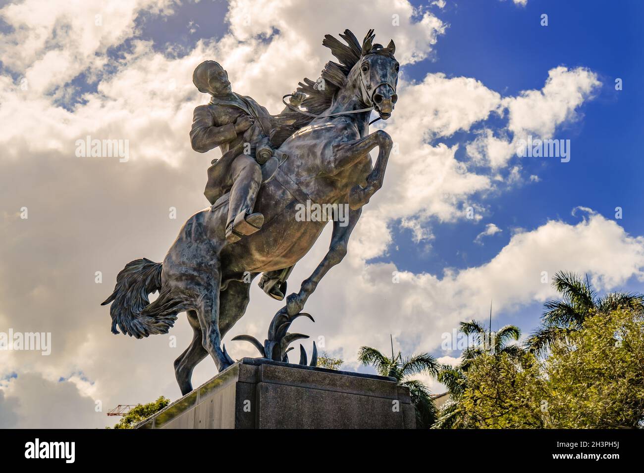 Statue von Jose Marti auf seinem Pferd (Plaza 13 Marzo) Stockfoto