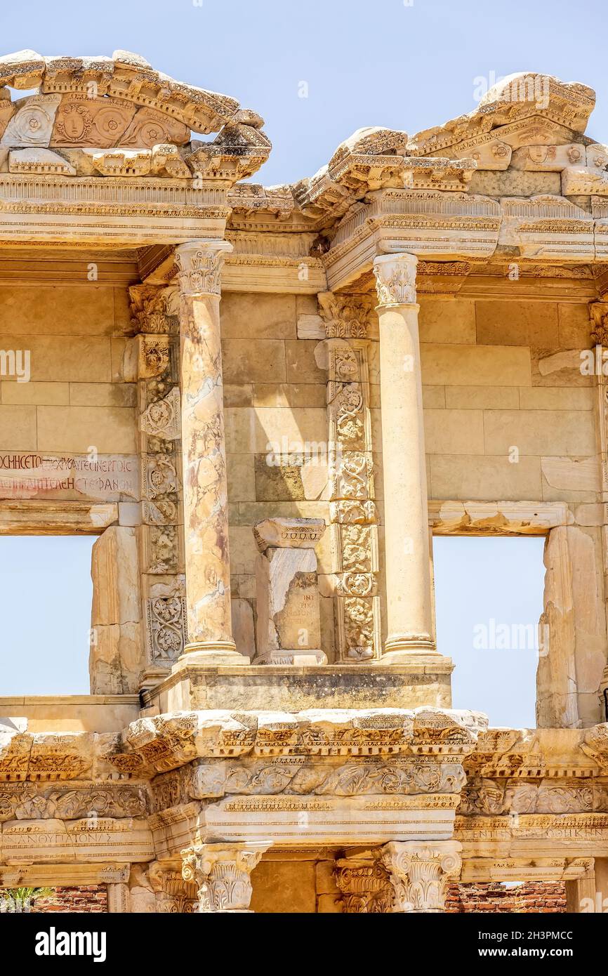 Celsus Bibliothek in Ephesus, Türkei Stockfoto