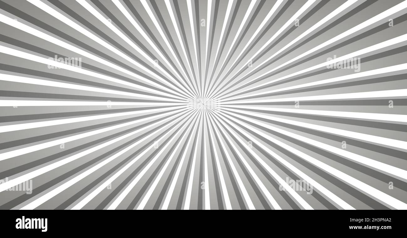 Abstrakte schwarz-weiße Sonnenstrahlen - Vektor Stockfoto