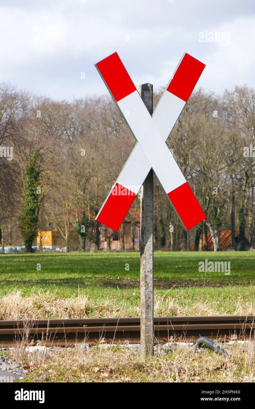Andreaskreuz Stockfoto