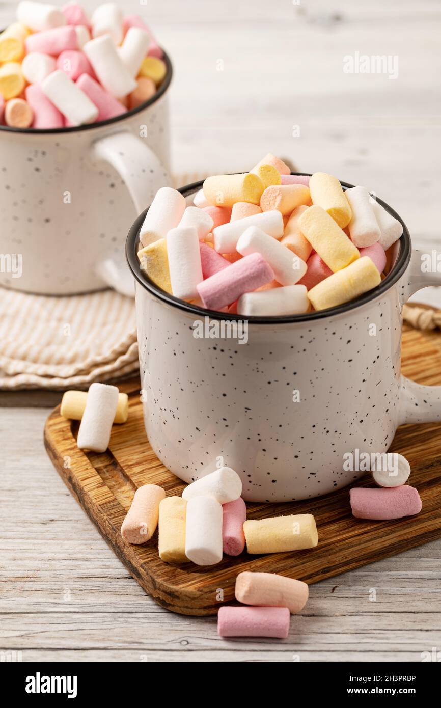Heiße Schokolade mit Schaumzucker Stockfoto