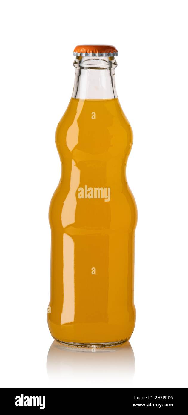 Orangenflasche mit Limonadenwasser Stockfoto