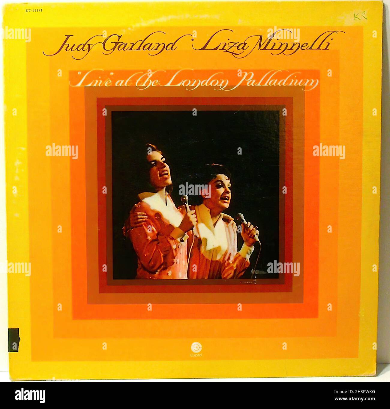 1960s Judy Garland und Liza Minelli Live auf der London Palladium LP, die 1973 veröffentlicht wurde Stockfoto