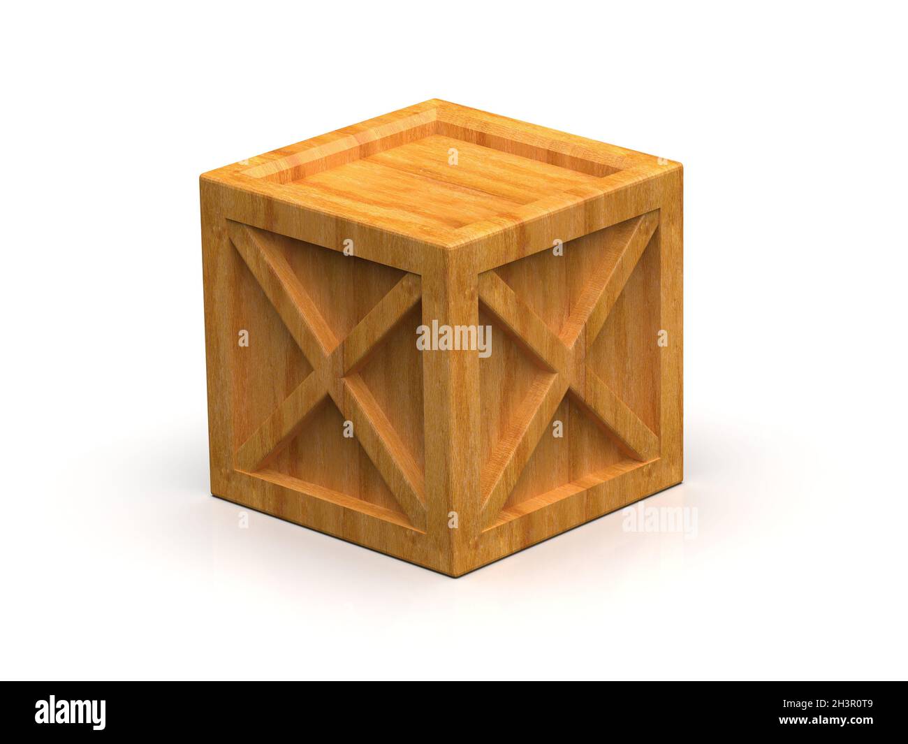 WoodenÂ Crate Box isoliert auf weißem Hintergrund Stockfoto