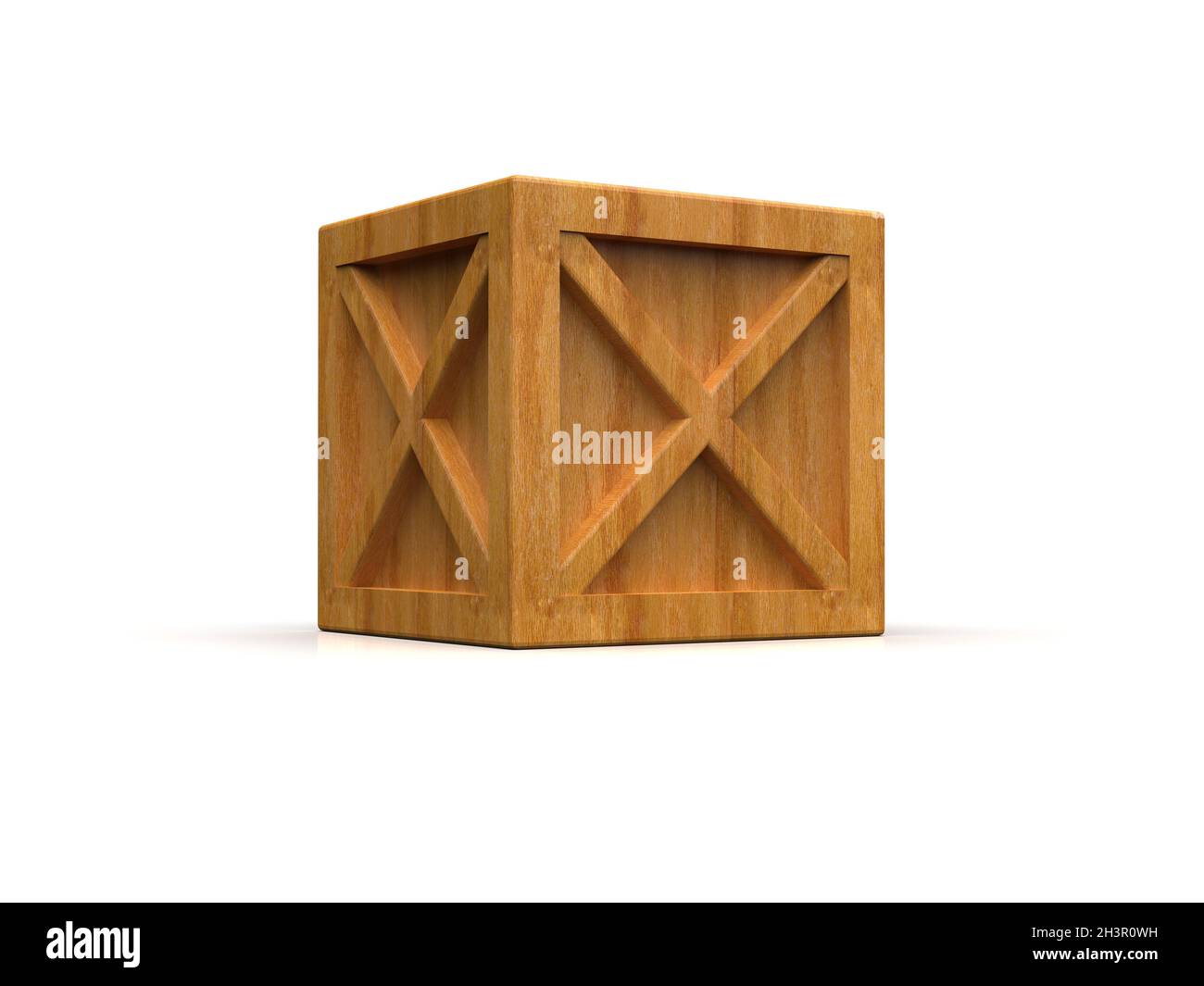WoodenÂ Crate Box isoliert auf weißem Hintergrund Stockfoto