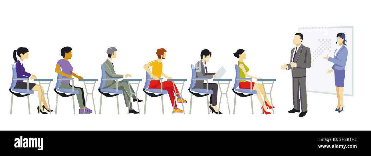 Kurs und Schulung, eine Gruppe im Seminar Stockfoto