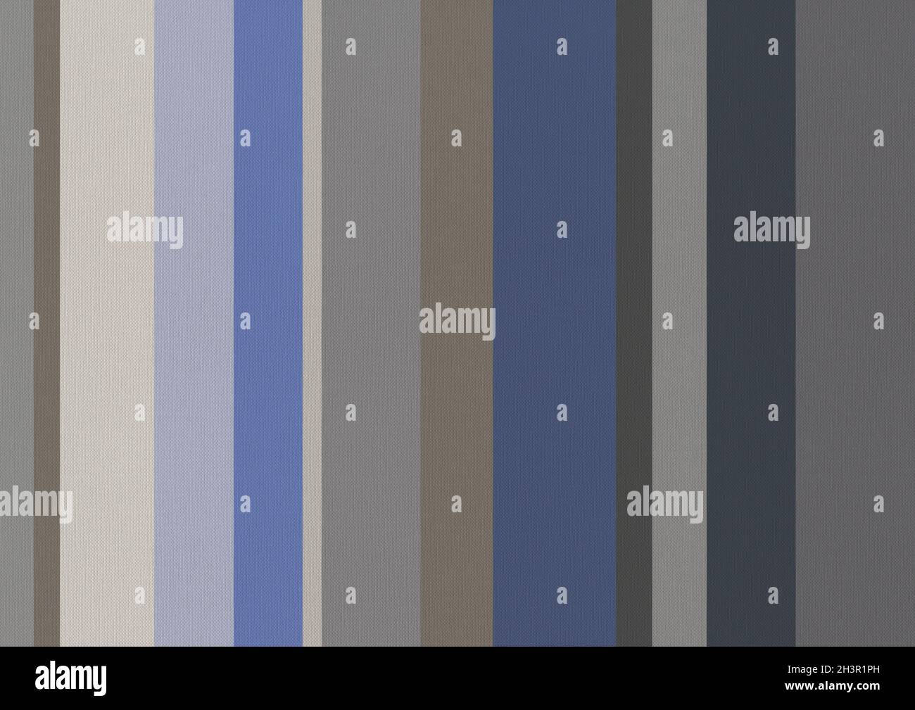 Baumwollstoff-Textur bedruckt mit blauen Streifen. Stockfoto