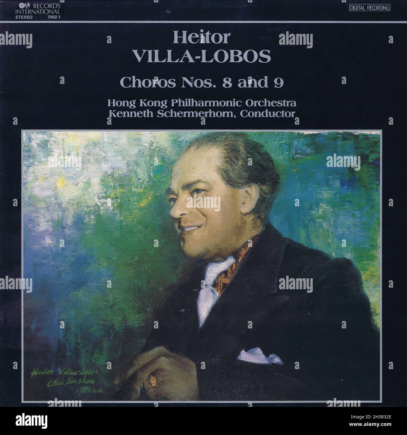 Villa-Lobos Choros 8 & 9 - Schermerhorn Marco Polo - Klassische Musik Vintage Vinyl Schallplatte Stockfoto