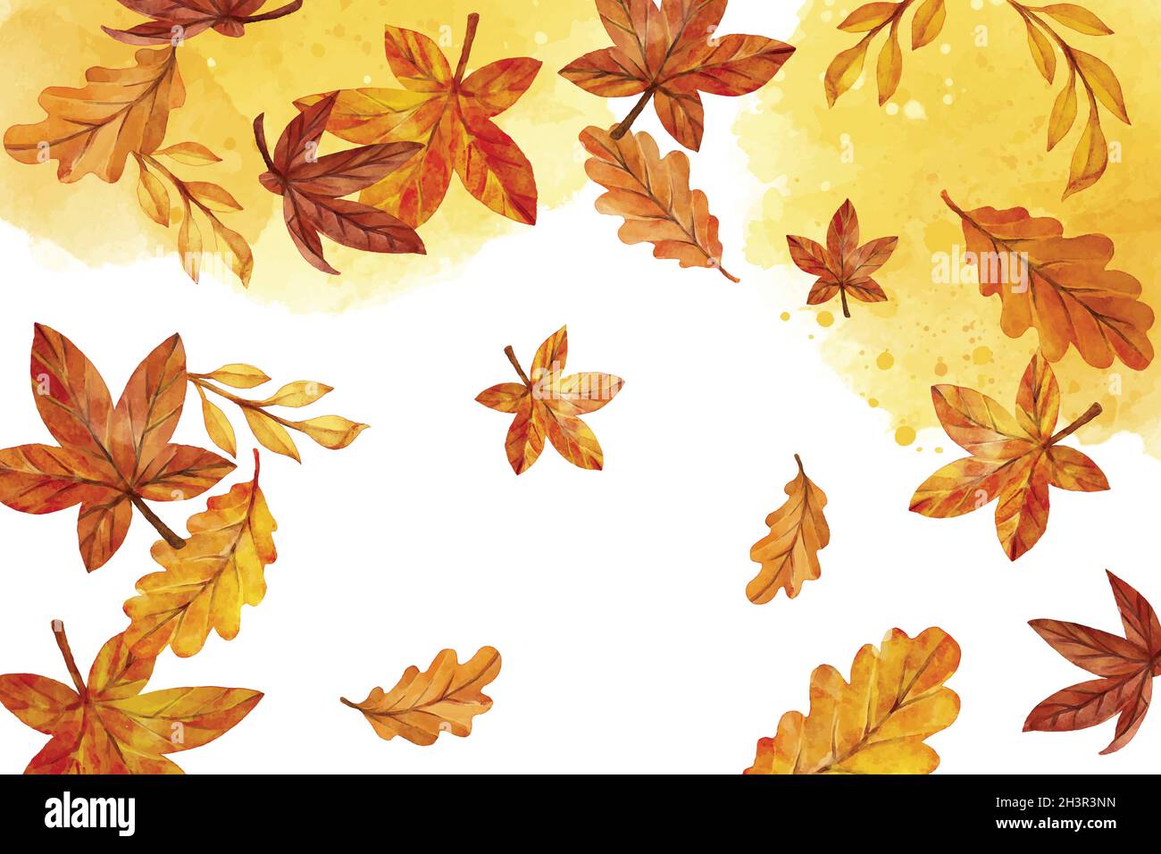Aquarell Herbst Blätter fallen Vektor-Design-Illustration Stock Vektor
