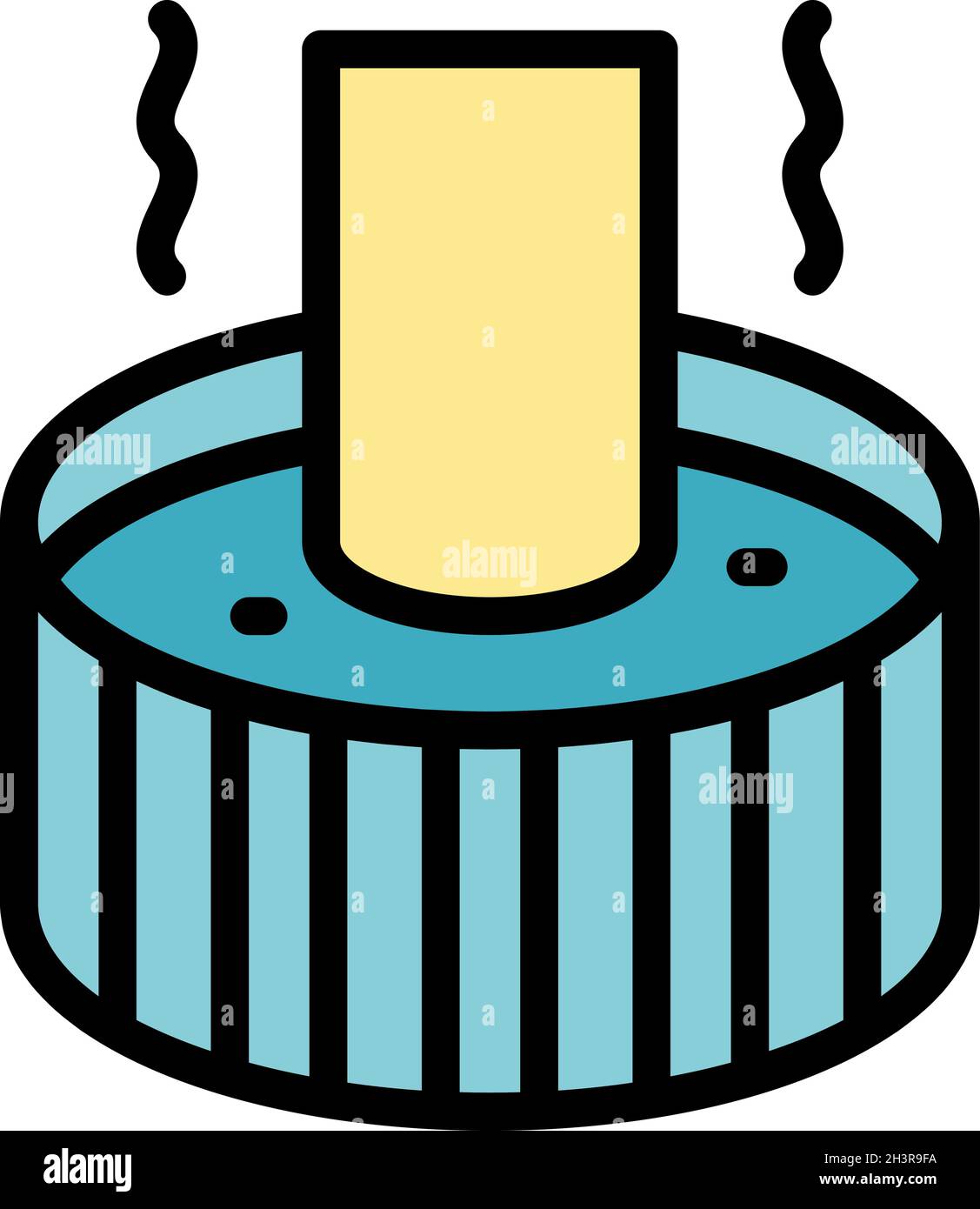Symbol für den Wasserbehälter des Schmieds. Umriss Schmied Wassertopf Vektor Symbol Farbe flach isoliert Stock Vektor