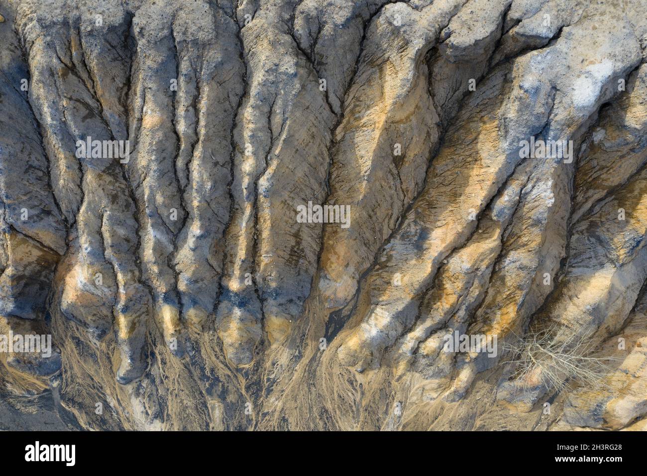 Luftaufnahme eines verlassenen Steinbruchs. Stockfoto