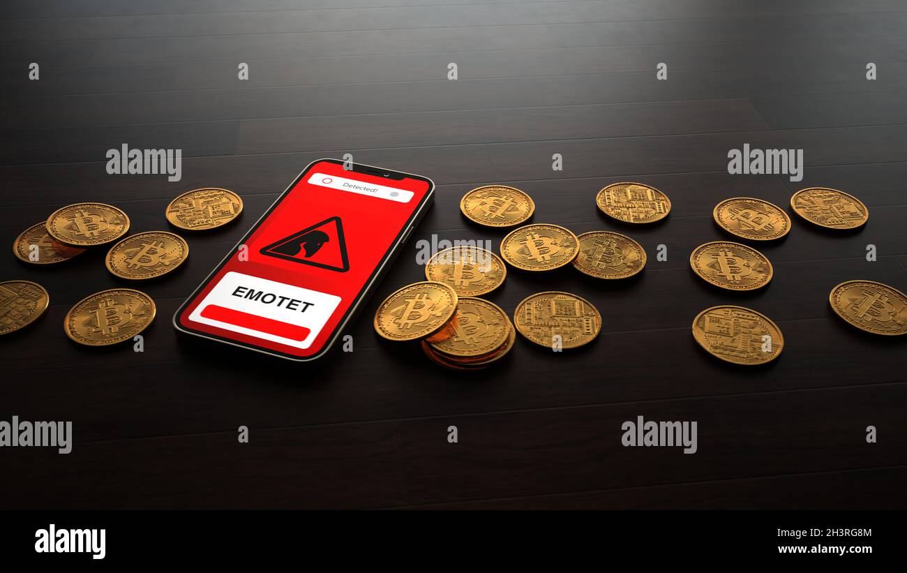 Lösegeld Malware Bitcoin-Zahlung Stockfoto