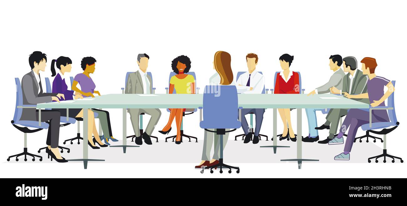 Begegnung und Gespräch in der Gruppe Stockfoto