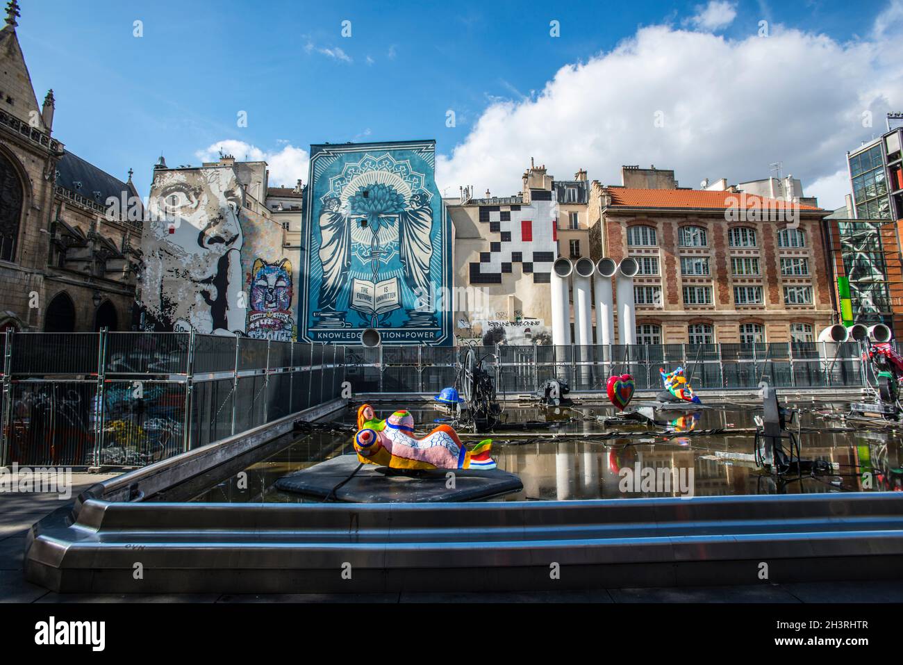Der Strawinsky-Brunnen in Paris Stockfoto