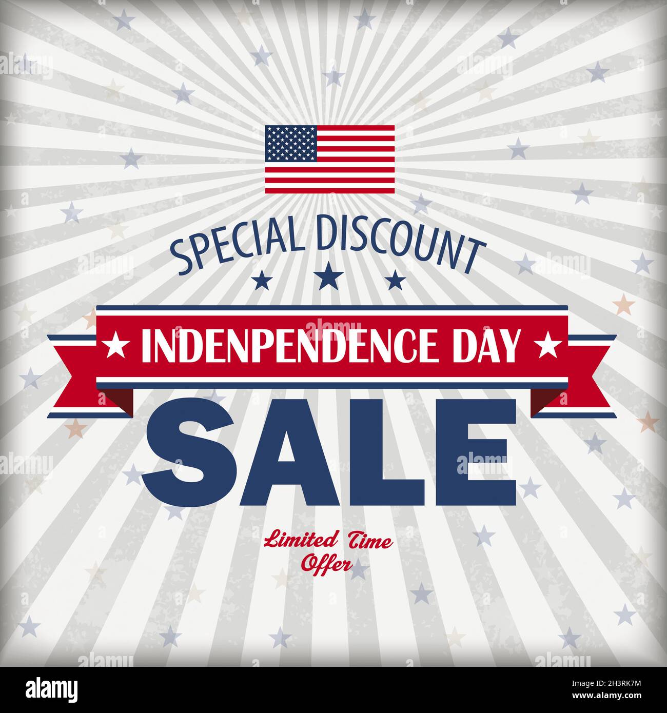 Independence Day Sale Retro-Cover Stockfoto
