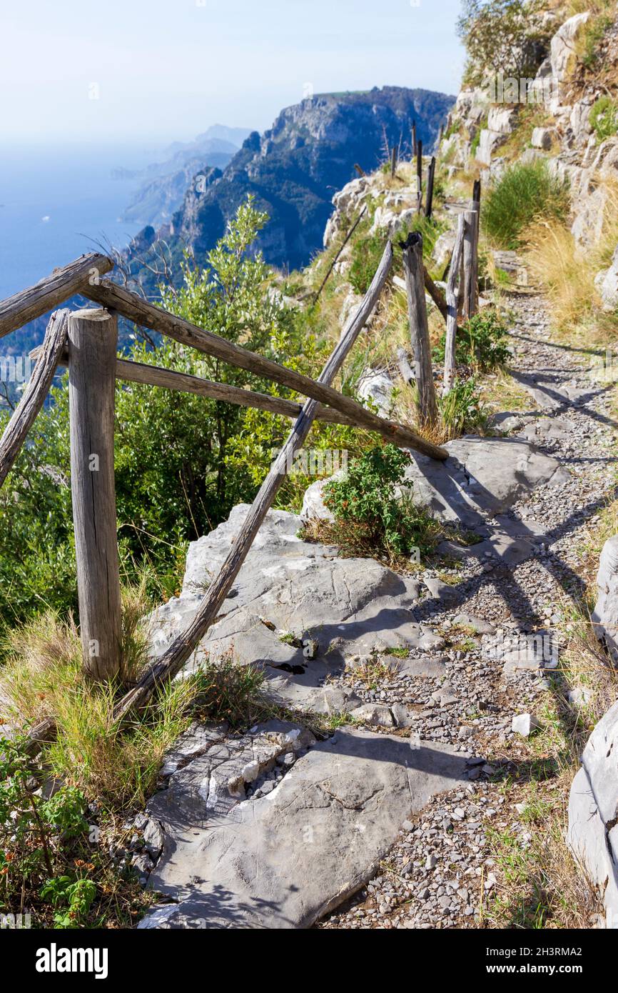 Sentiero degli Dei (Pfad der Götter) Amalfiküste Kampanien Italien Stockfoto