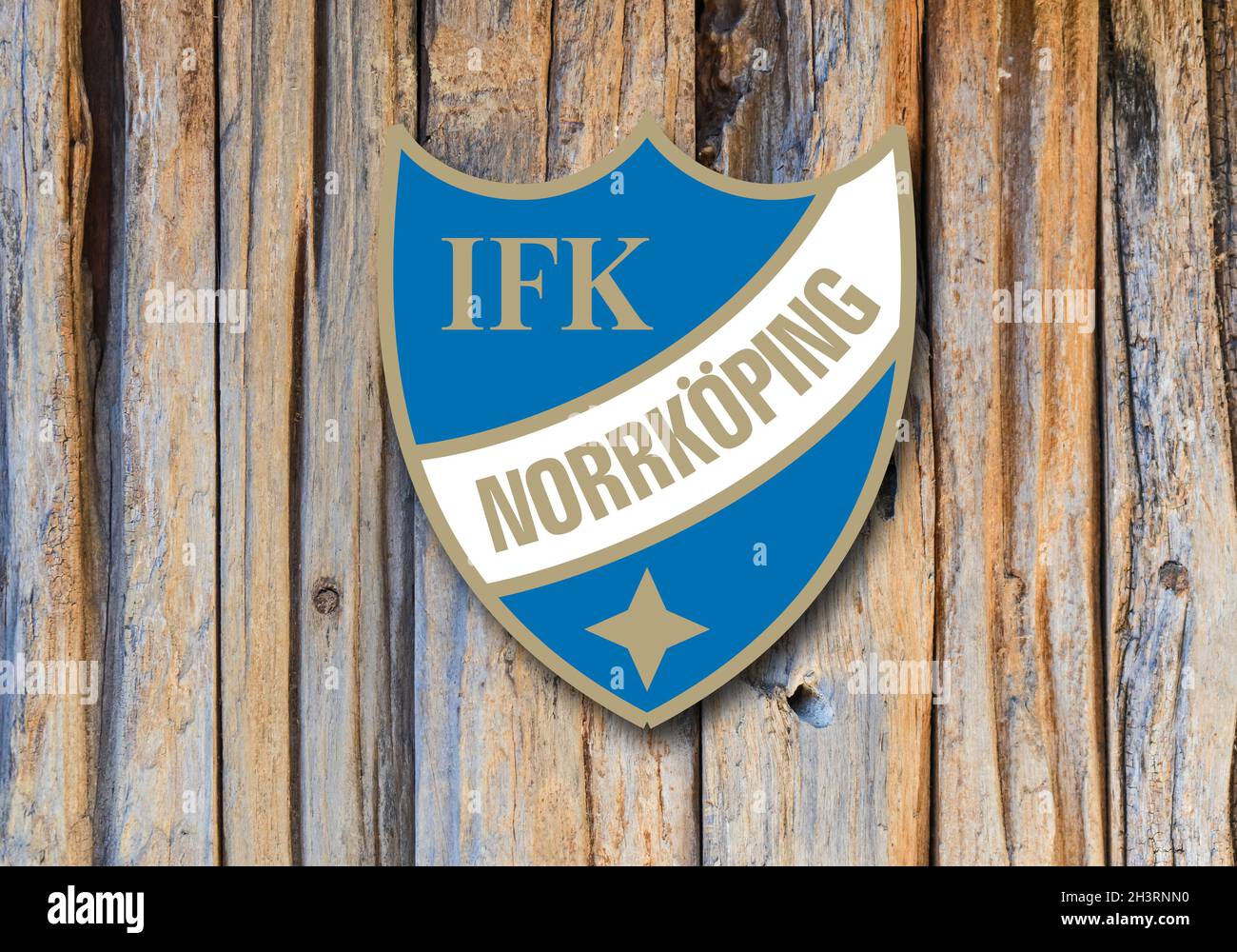 Wappen IFK Norrköping, Norrköping, Fußballverein aus Schweden Stockfoto