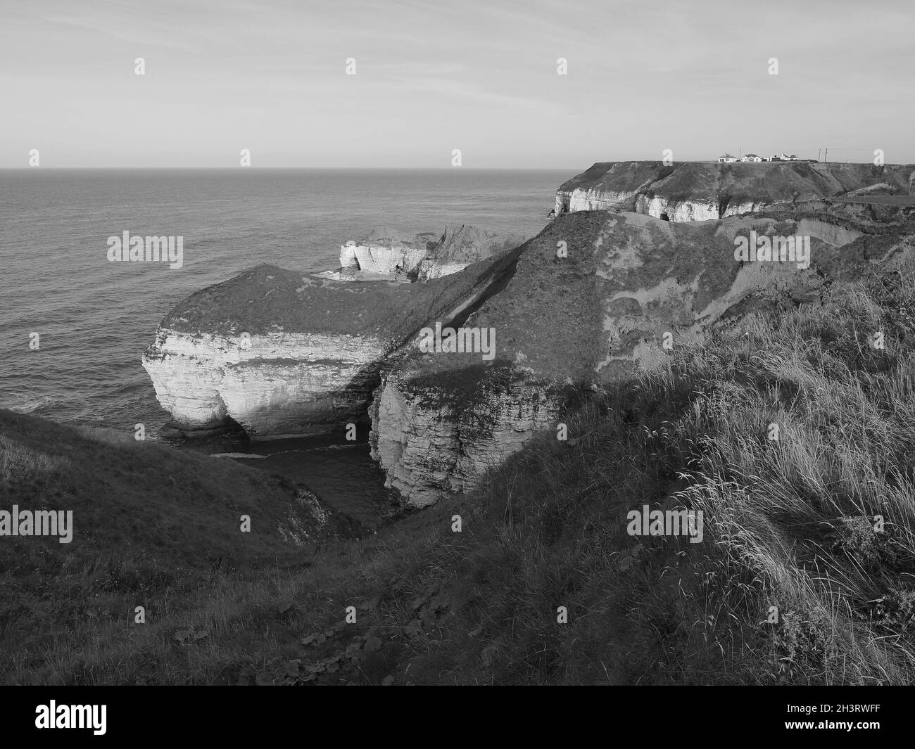 ' FLAMBOROUGH ' , ' UK ' , ' SCHWARZ UND WEISS ' , ' BILDER ' .' SEASCAPE ' Stockfoto