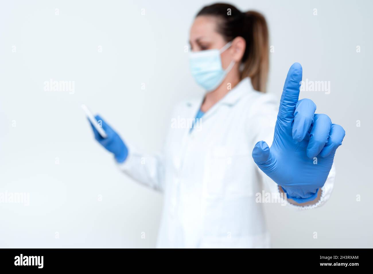 Demonstration Der Medizintechnik Präsentation Neuer Wissenschaftlicher Laborpräsentationen Wissenschaftliche Diskussionen Tragen Von Occupa Stockfoto