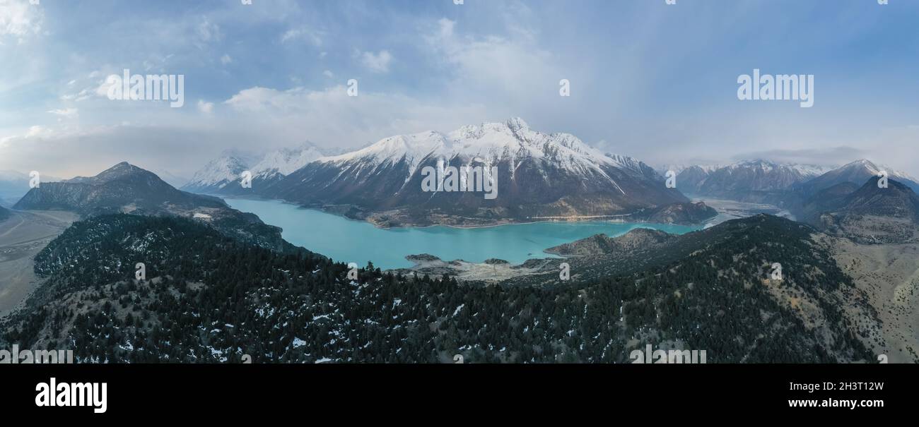 Ranwu-See-Panorama in Tibet Stockfoto
