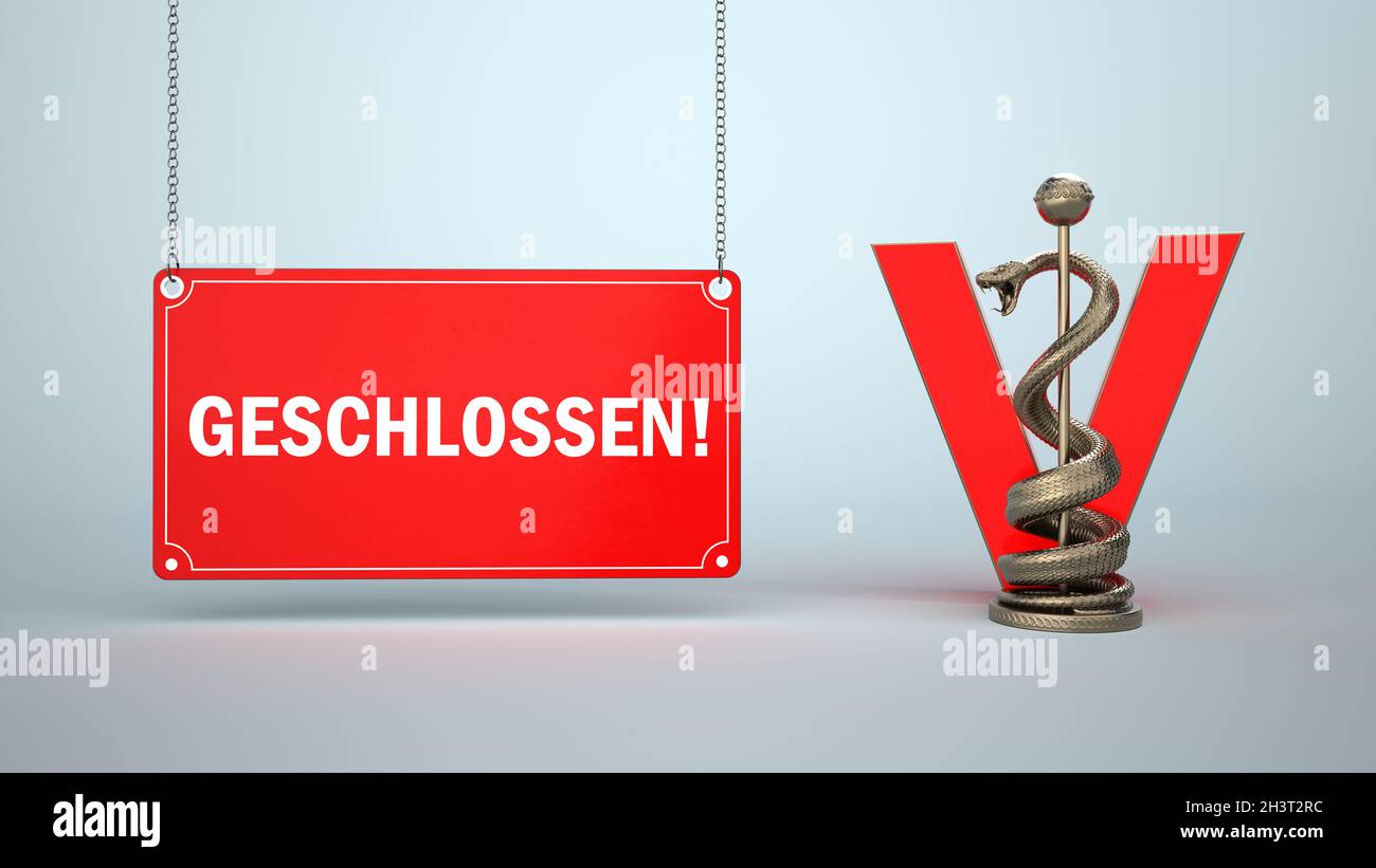 Aesculapian Personal Tierarzt V geschlossen Stockfoto