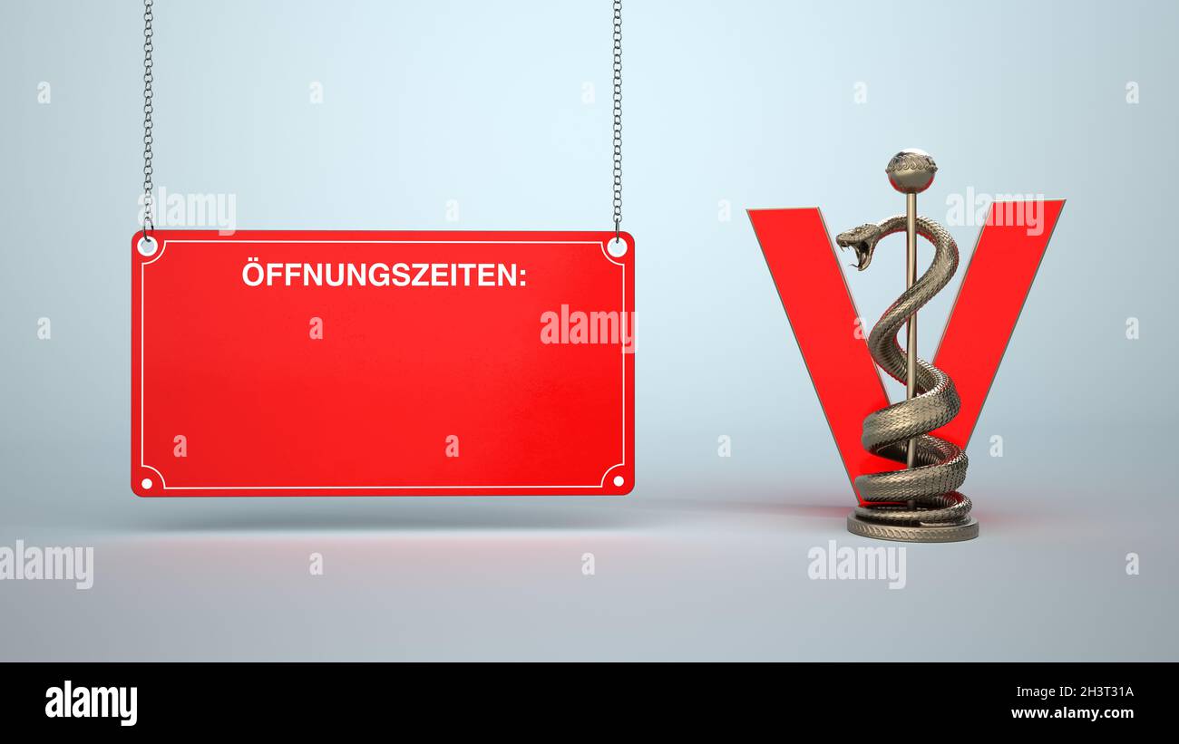 Aesculapian Personal Tierarzt V Oeffnungszeien Stockfoto
