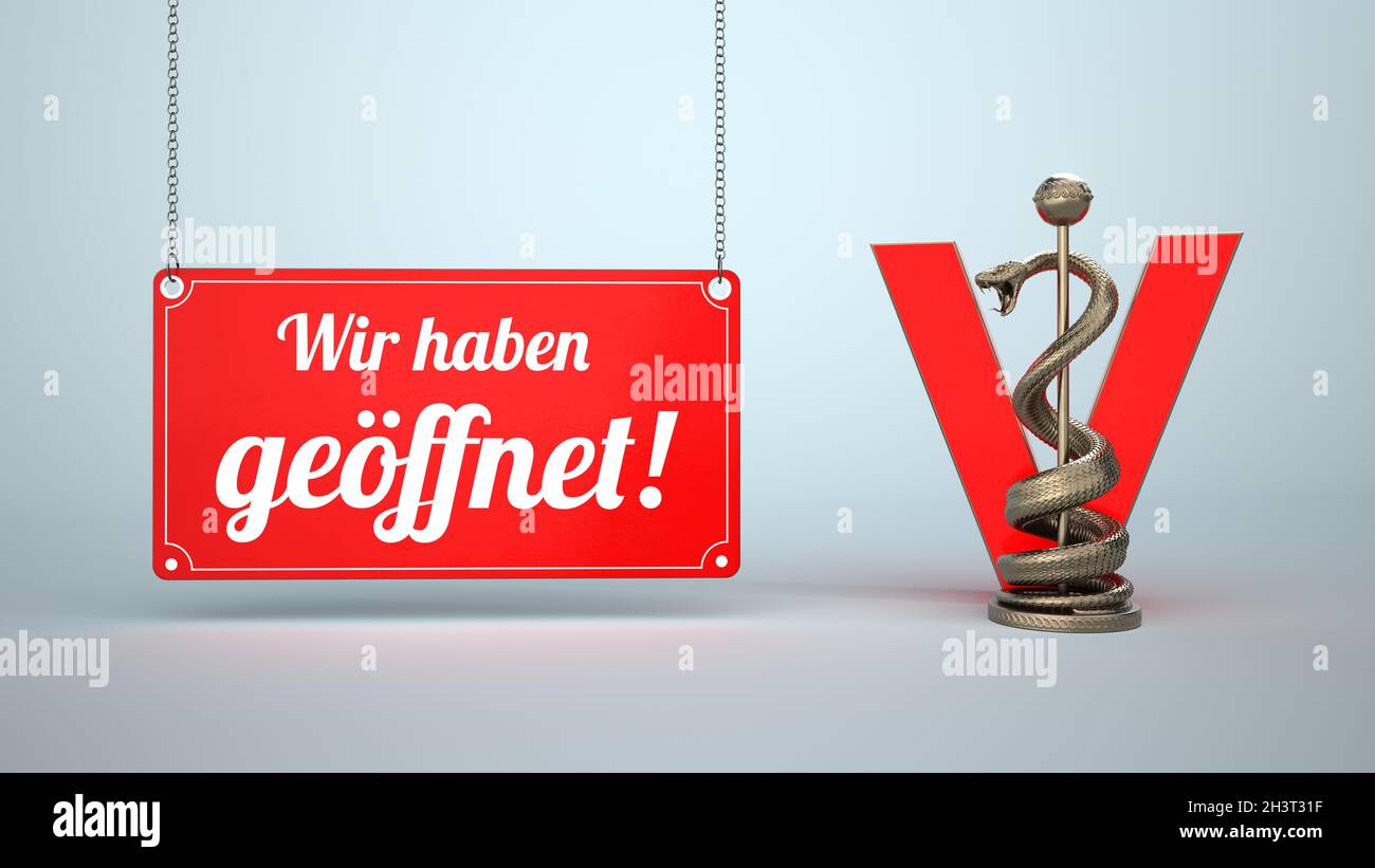 Aesculapian Personal Tierarzt V Geoeffnet Stockfoto