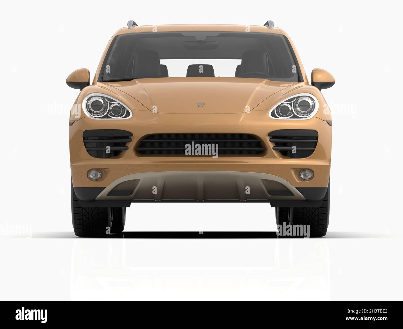 Generisches und brandloses Luxus-SUV isoliert auf weißer 3d-Abbildung Stockfoto